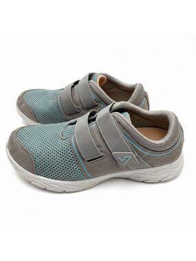 Vionic Ema Walking Shoes Sneakers Womens Size 7.5 Aqua Gray Orthotic Adjustable